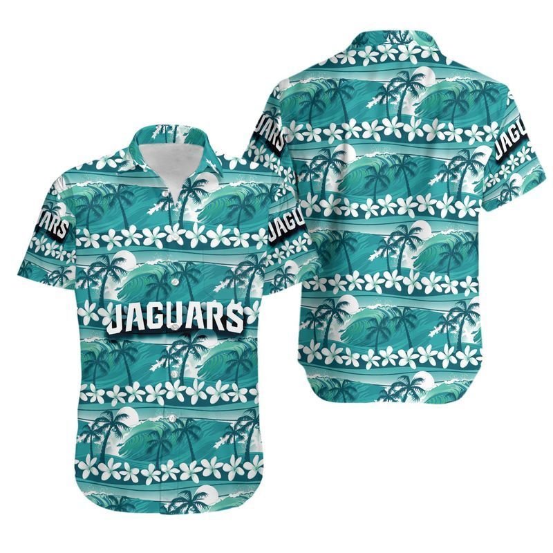 Nfl Jacksonville Jaguars Teal Flower Trendy Hawaiian Shirt V2 Aloha Shirt -  Trendy Aloha