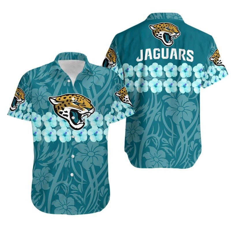 Jacksonville Jaguars Flower And Logo Hawaiian Shirt For Fans-1