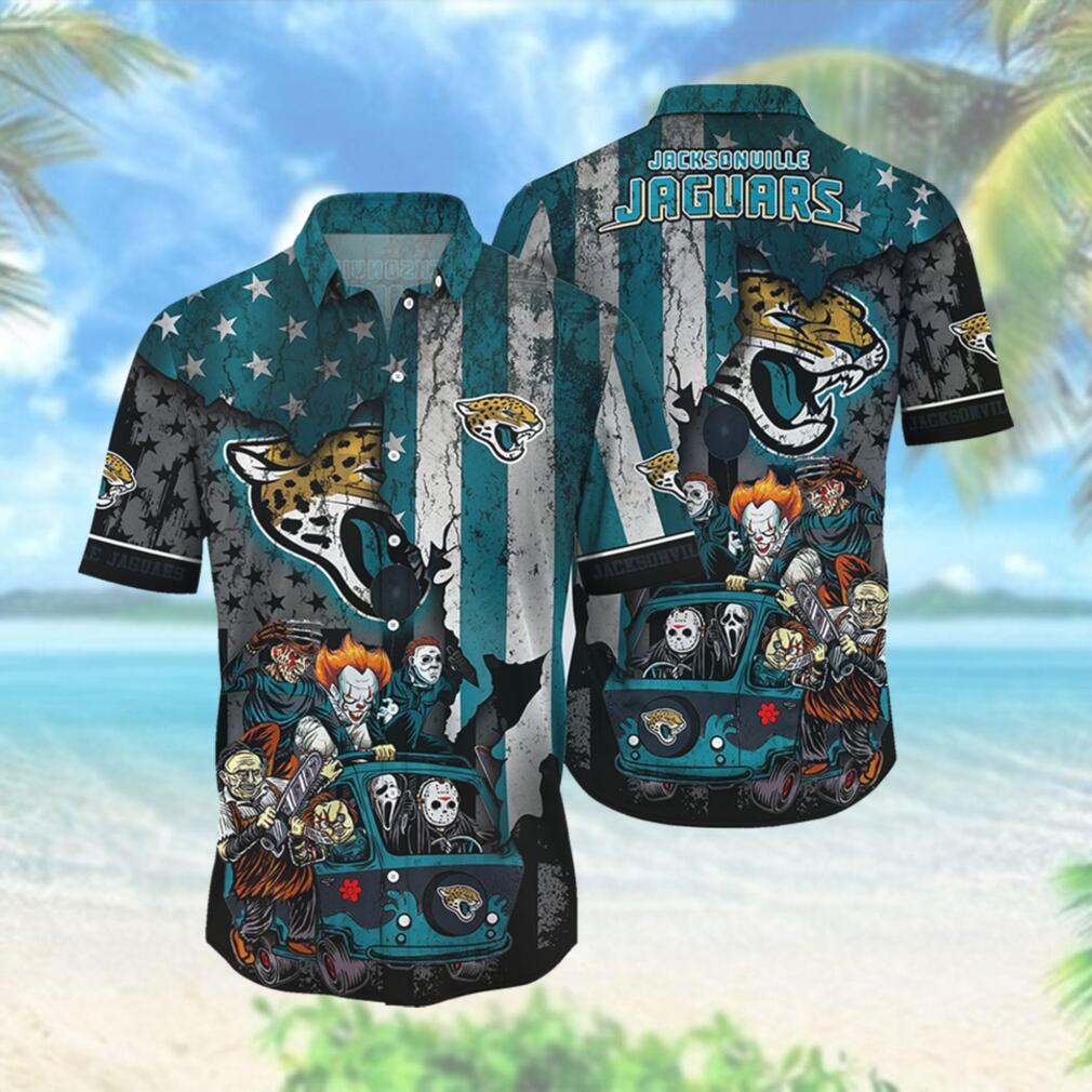 Jacksonville Jaguars Nfl Hawaiian Horror 3d Shirt For Fans-1