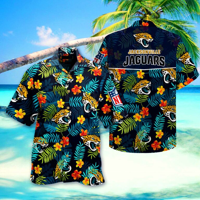 Jacksonville Jaguars Nfl Hawaiian Shirt Short 3d For Fans-1