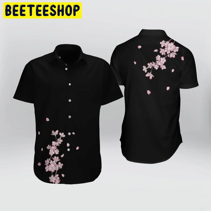 Japanese Aesthetic Sakura Cherry Blossom Art Trending Hawaiian Shirt-1