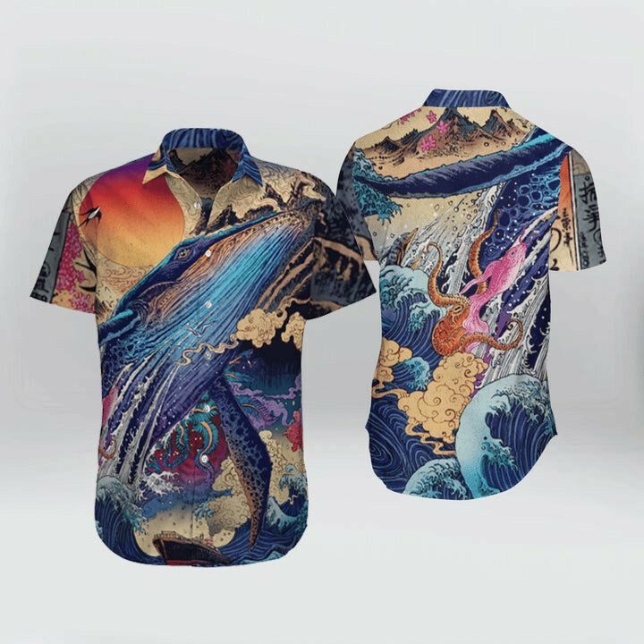 Japanese Aesthetic Ukiyoe Hawaiian Shirts