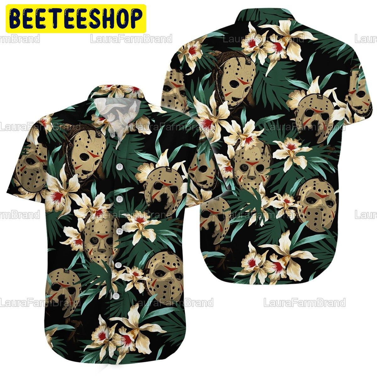 Jason Voorhees Tropical Halloween Trending Hawaiian Shirt-1