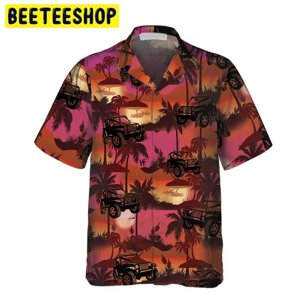 Jeep Tropical Sunset Pattern Trending Hawaiian Shirt-1