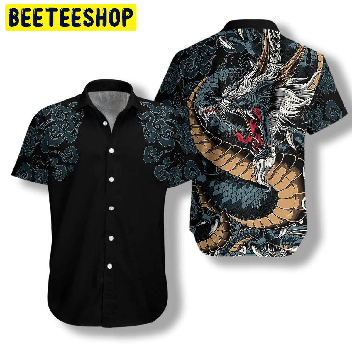 Kanagawa Dragon Trending Hawaiian Shirt-1