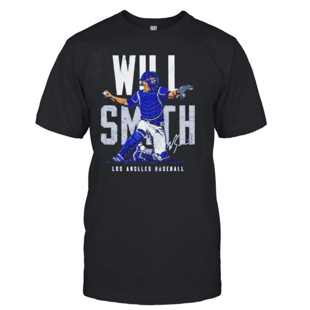 Will Smith Los Angeles Dodgers baseball name blocks t-shirt - Yesweli