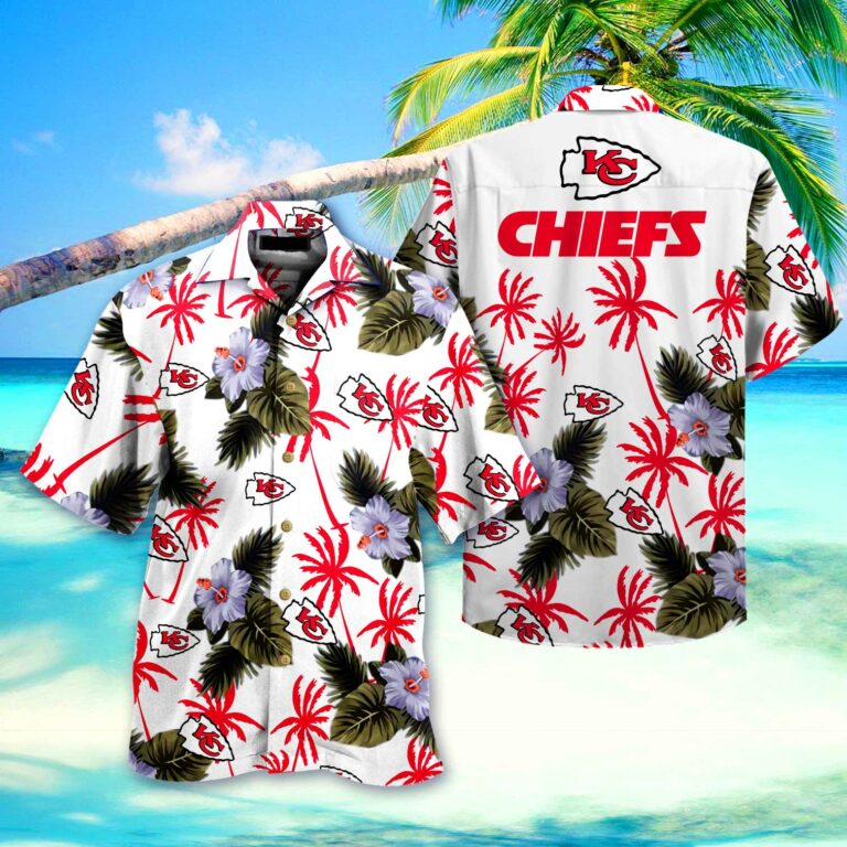 Kansas City Chiefs Nfl Hawaiian Shirt Short 3d For Fans-1