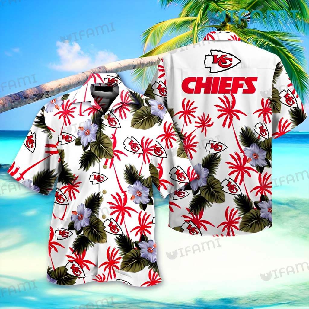 Kc Chiefs Hawaiian Shirt Hibiscus Tropical Leaf Kansas City Gift