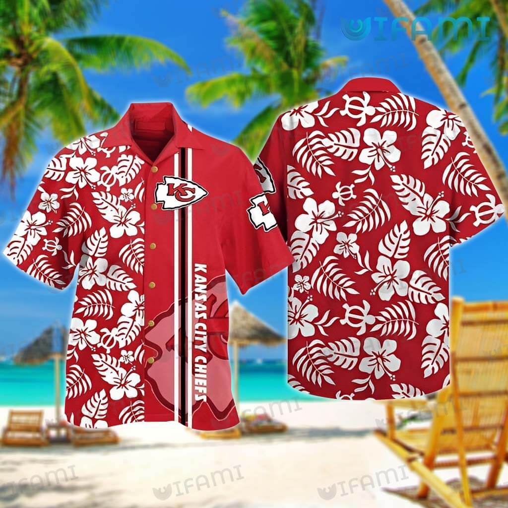 Kc Chiefs Hawaiian Shirt Turtle Hibiscus Palm Leaf Kansas City Gift