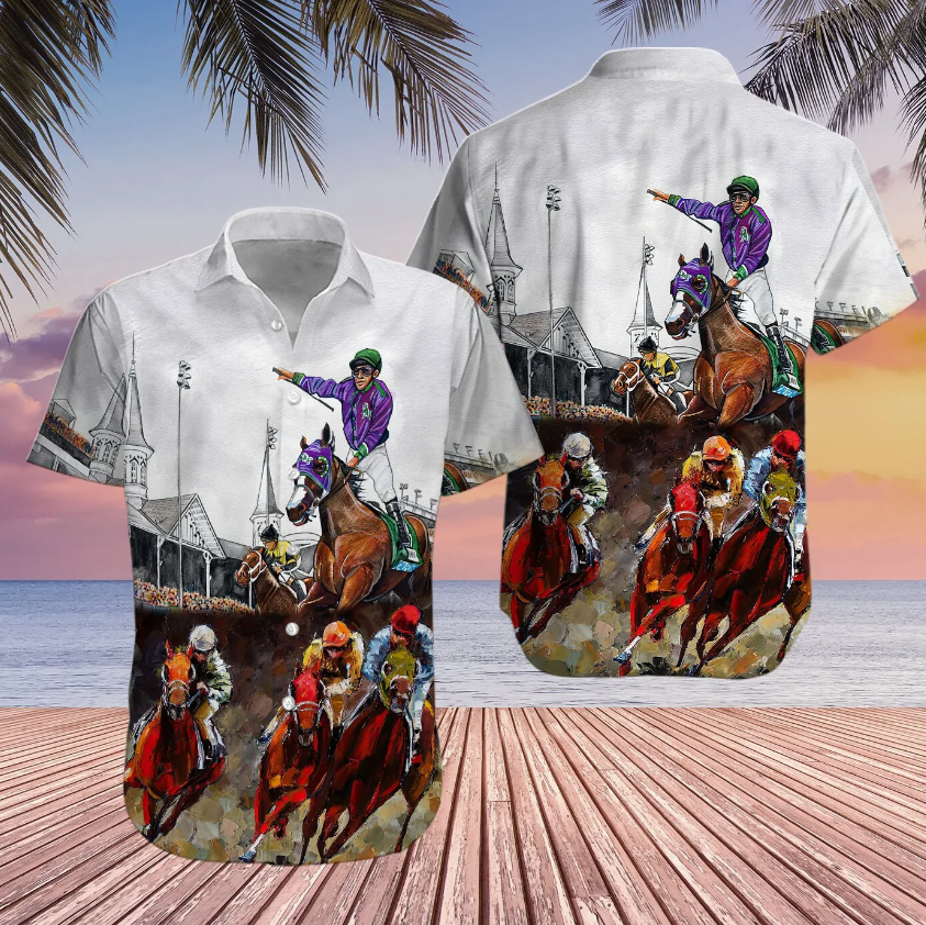 Kentucky Derby Horse Racing Equestrian Hawaiian Shirt