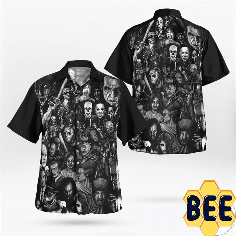 Killers Horror Characters Halloween Hawaiian Shirt-1