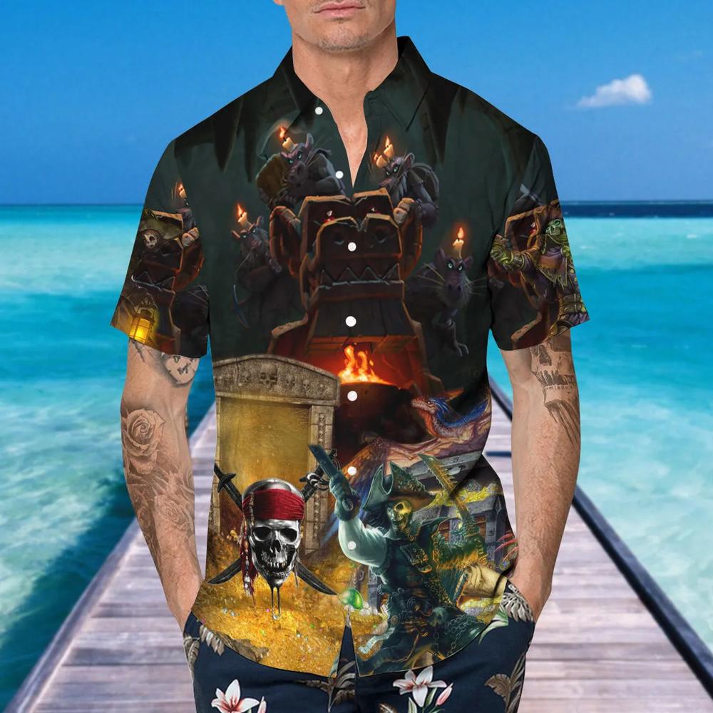 King Pirates Team Skull Hawaiian Shirt