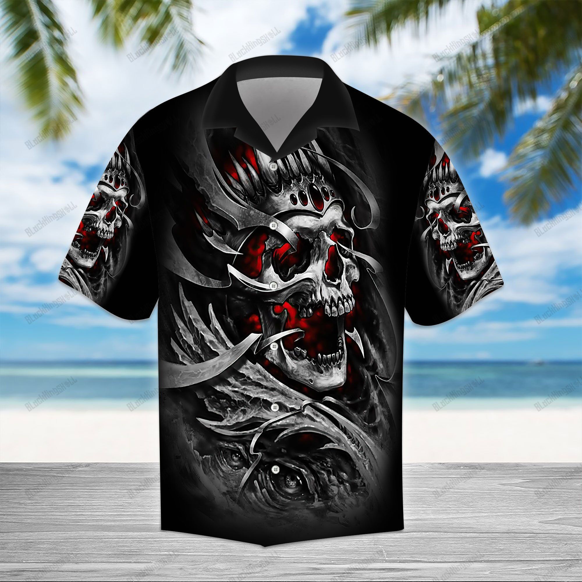 King Skull Hawaiian Shirt-1