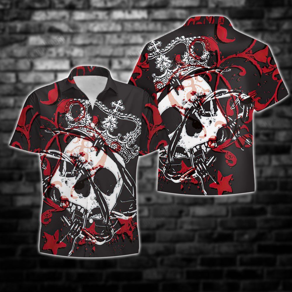 Kings And Roses Skull Hawaiian Shirt Gift For Skull Lover