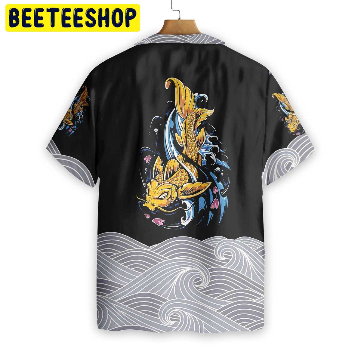 Koi Fish On Waves Trending Hawaiian Shirt-1