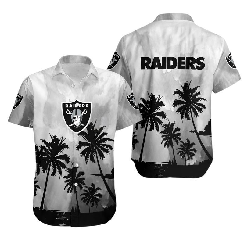 Las Vegas Raiders Coconut Trees Nfl Hawaiian Shirt For Fans-1