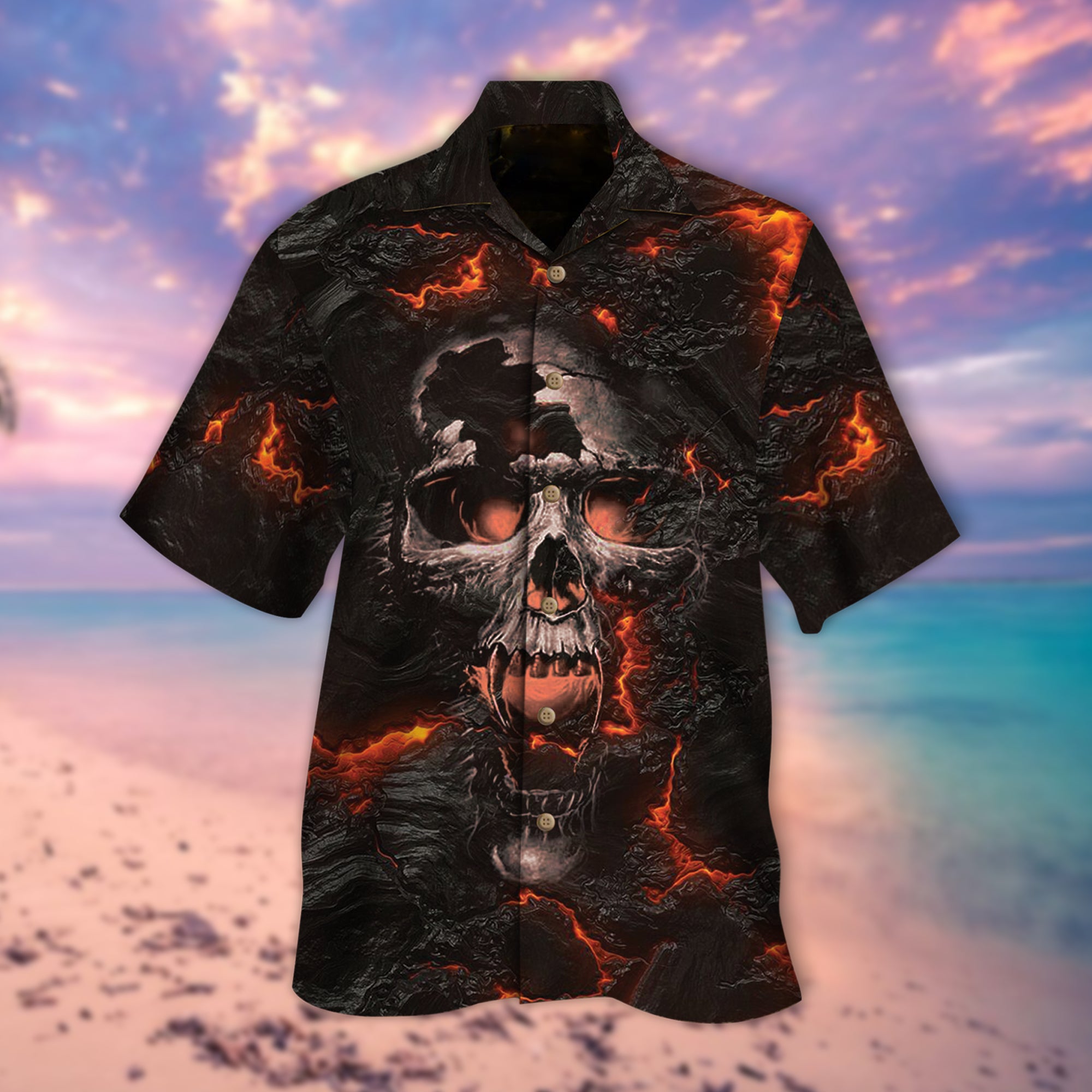 Lava Screaming Skull Hawaiian Shirt