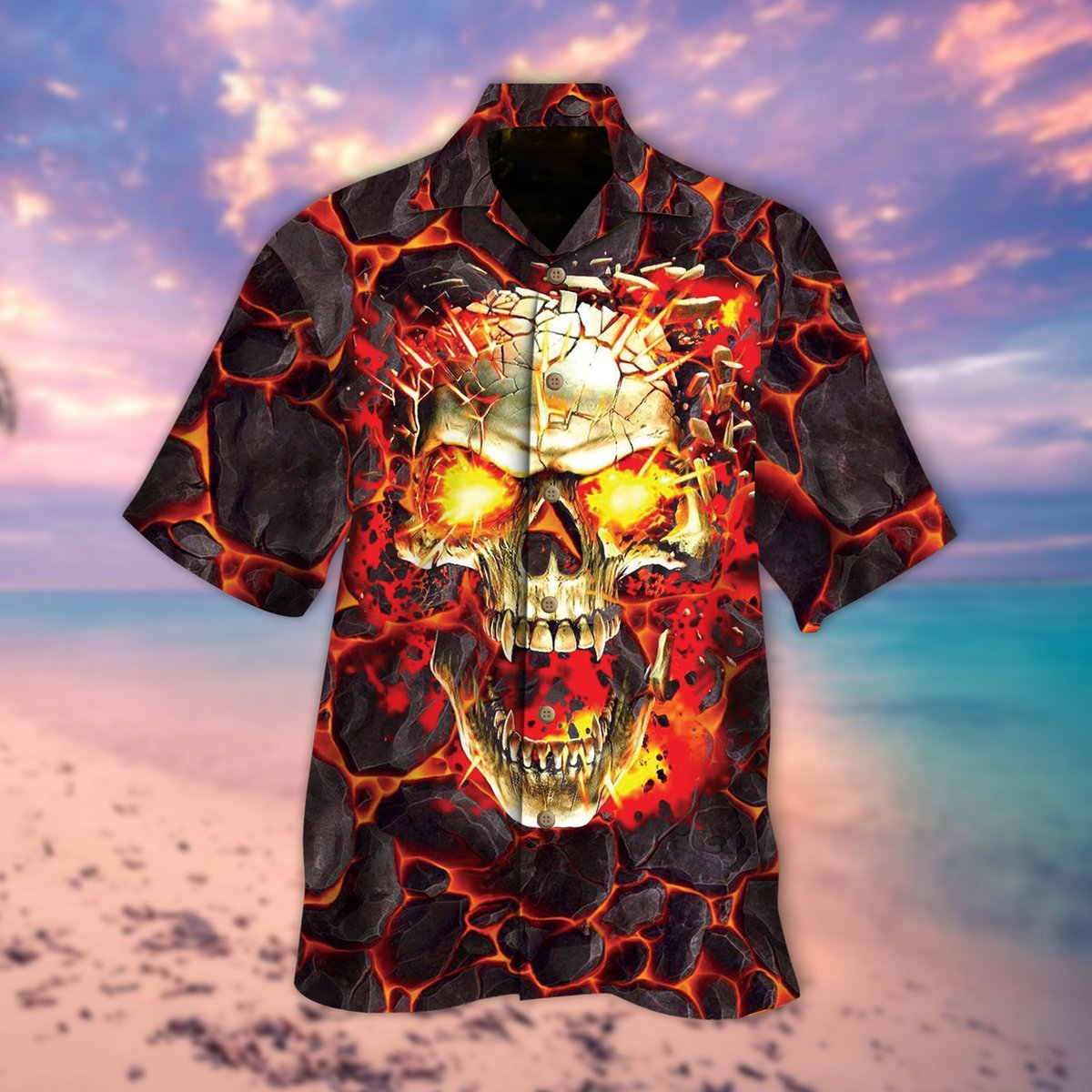 Lava Skull Halloween Hawaiian Shirt For Men Women Adult