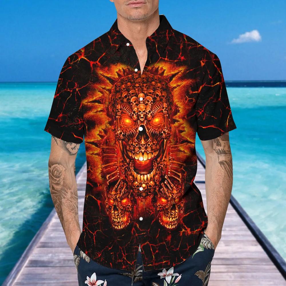 Lava Skull Hell Hawaiian Shirt