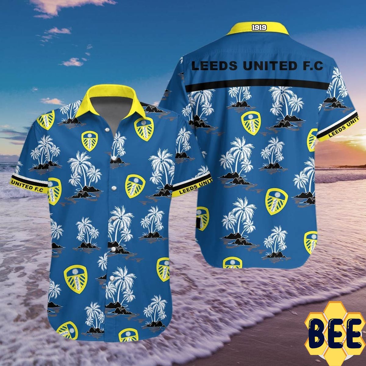 Leeds United Fc Tropical Flower Trending Hawaiian Shirt-1