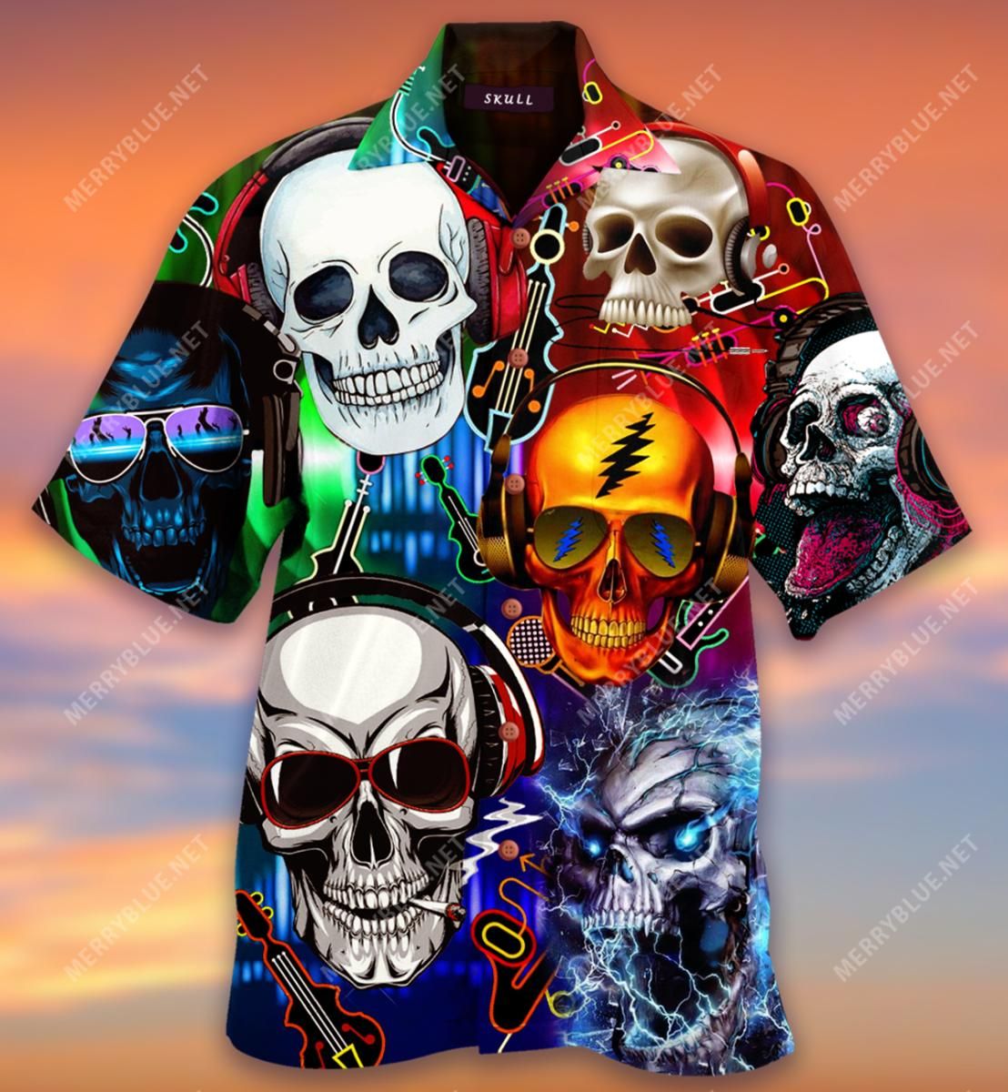 Lets Get High Skull Aloha Hawaiian Shirt Colorful Short Sleeve Summer Beach