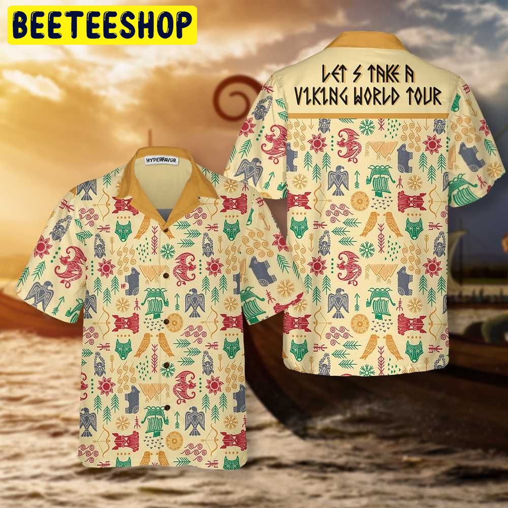 Lets Take A Viking World Tour Viking Trending Hawaiian Shirt-1