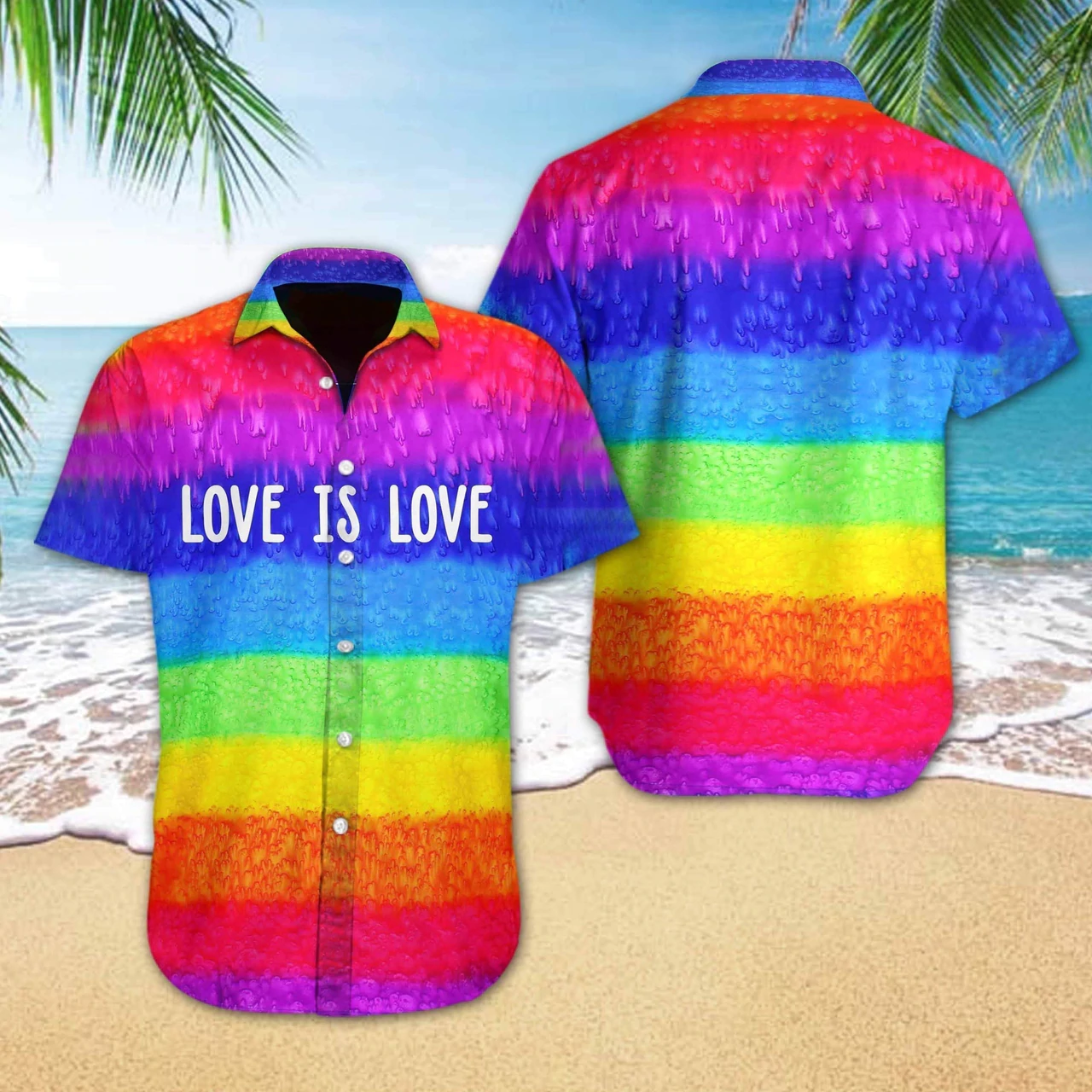 Lgbt Love Is Love Hawaiian Shirt Hawaiian Shirt For Couple Gaymer Gift To Couple Lesbian