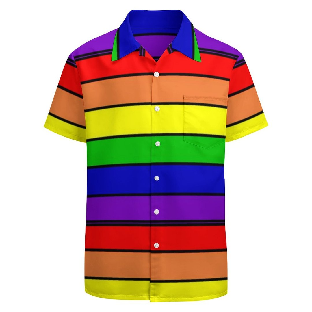 Lgbt Pride Rainbow Flag Pattern Proud Lgbtq Hawaiian Vintage Shirt