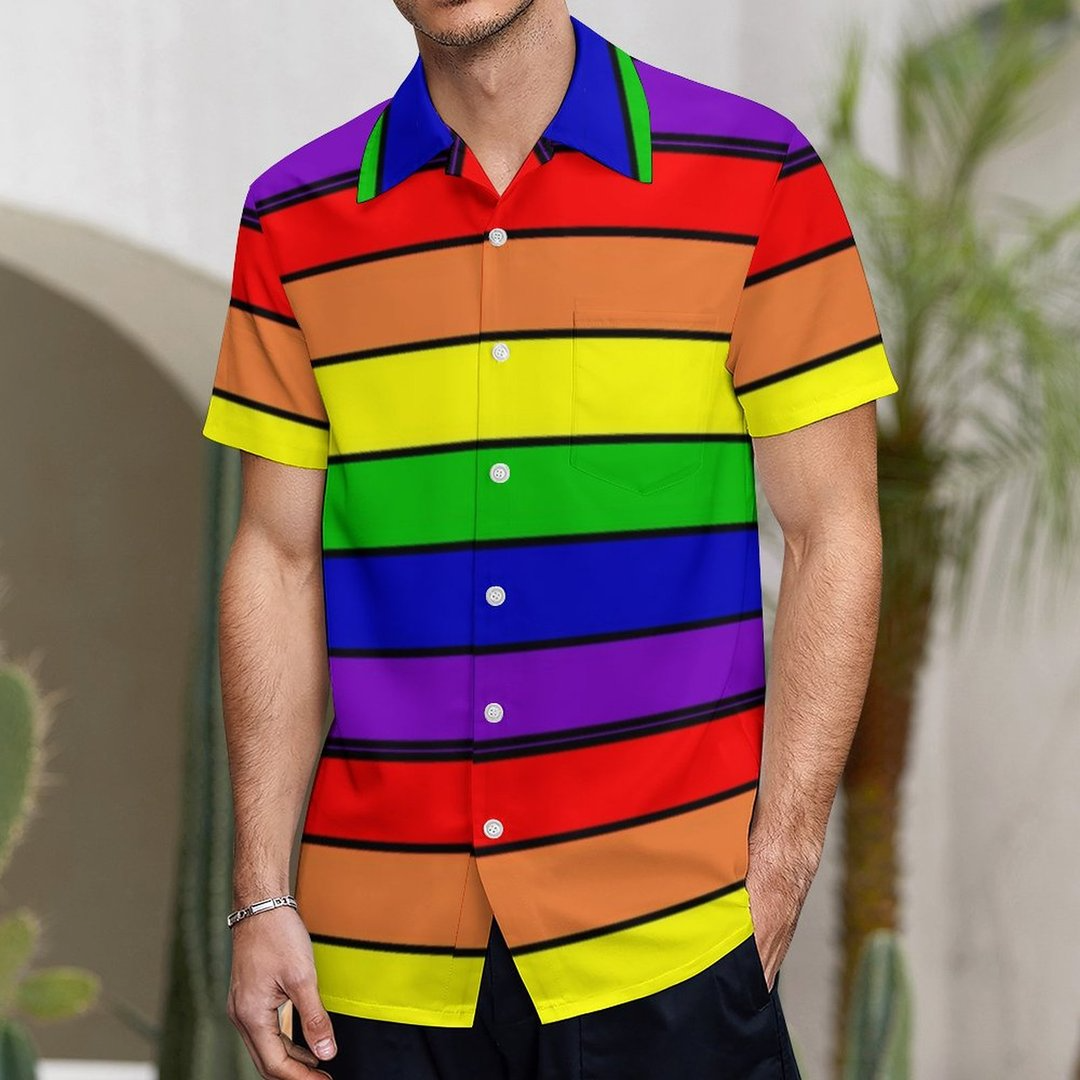 Lgbt Pride Rainbow Flag Pattern Proud Lgbtq Hawaiian Vintage Shirt