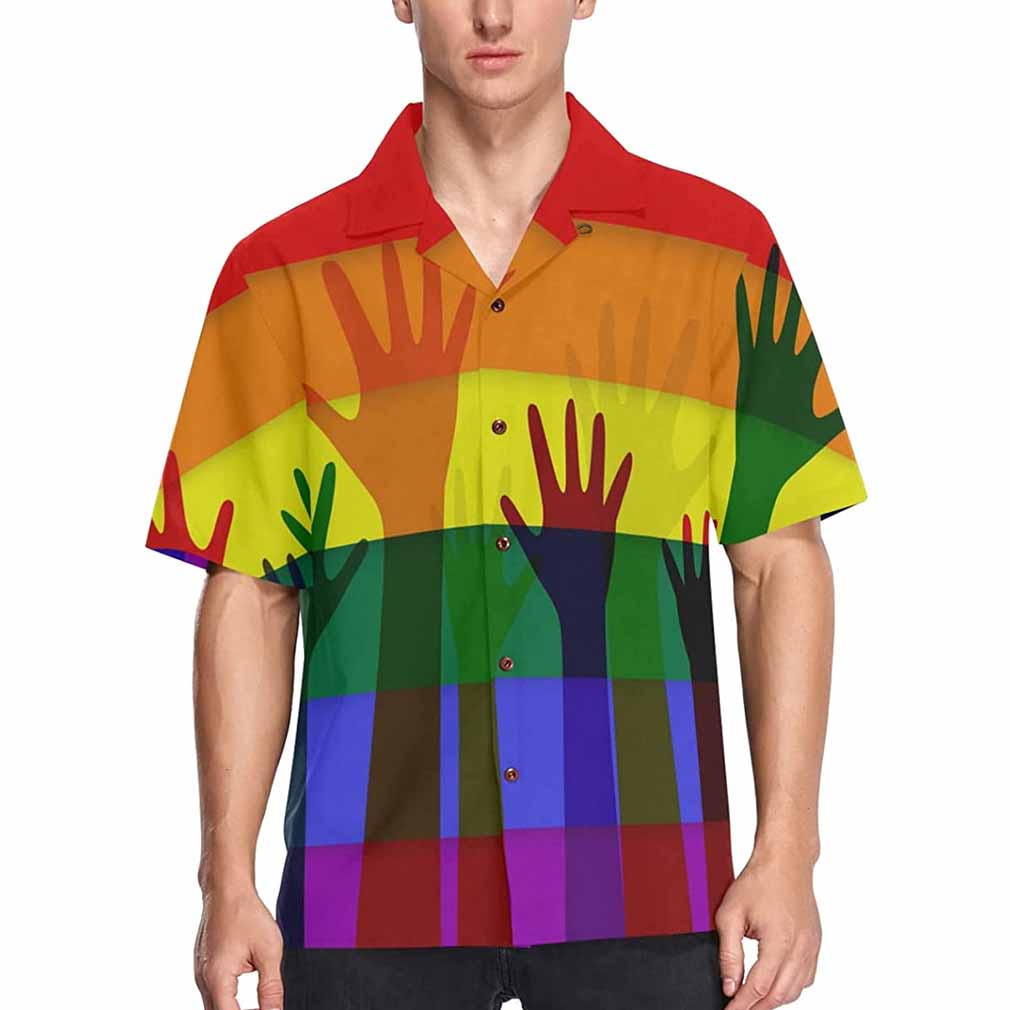 Lgbt Rainbow Flag Mens Hawaiian Shirt Pride Ally Hawaii Shirt Ally Pride Hawaiian 3d Shirt