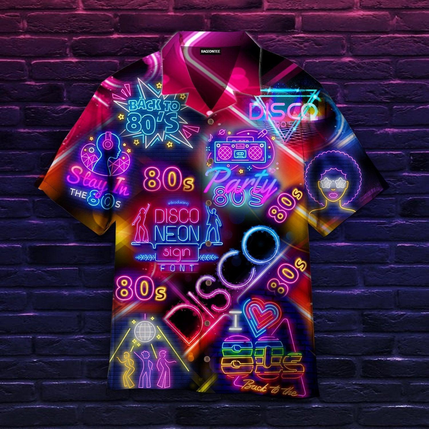 Life Is Better With Disco Neon Music Party Aloha Hawaiian Shirt