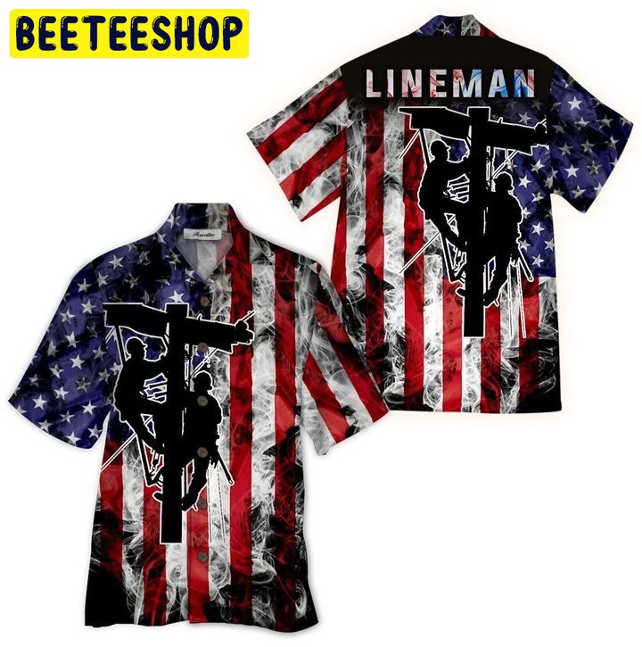 Lineman 3d Trending Hawaiian Shirt-1