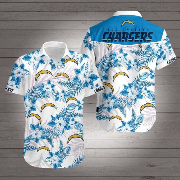 Los Angeles Chargers Hawaiian Aloha Shirt For Fans 01-1