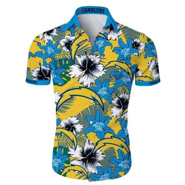 Los Angeles Chargers Hawaiian Aloha Shirt For Fans-1