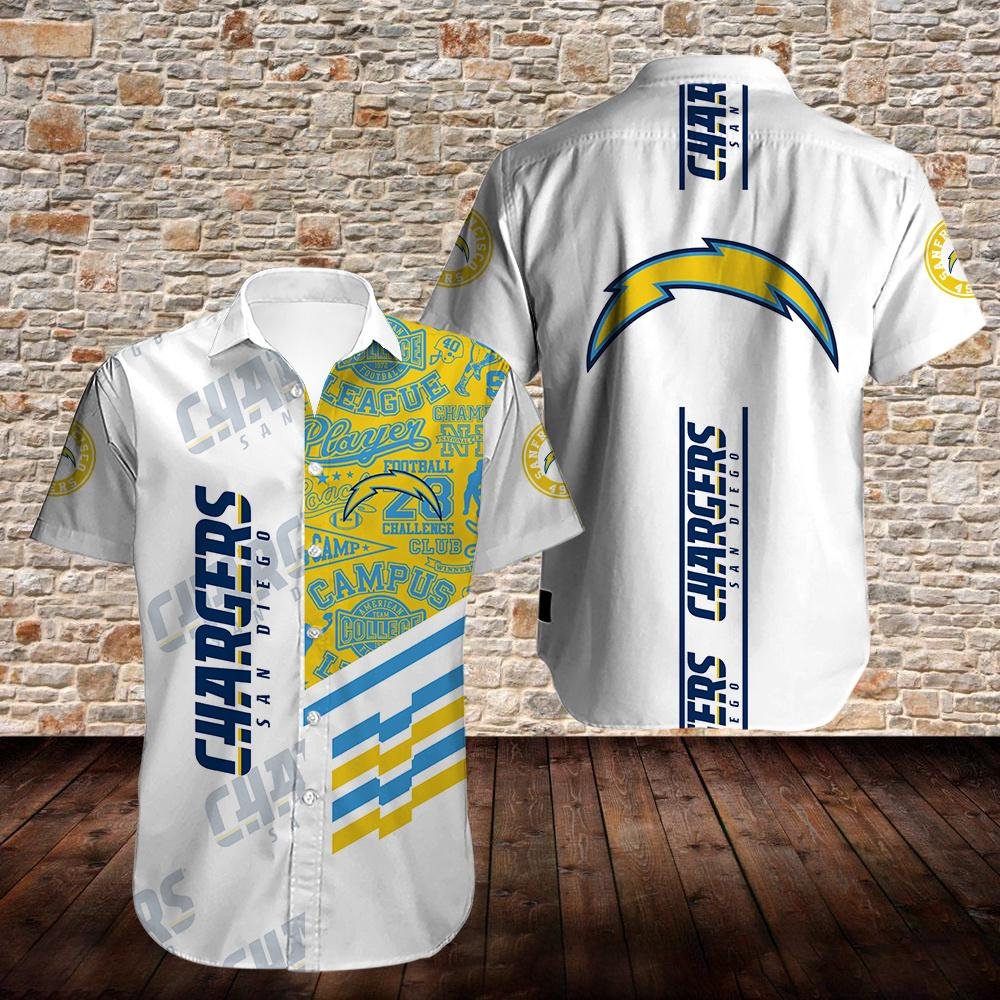 Los Angeles Chargers Hawaiian Shirt For Fans-1