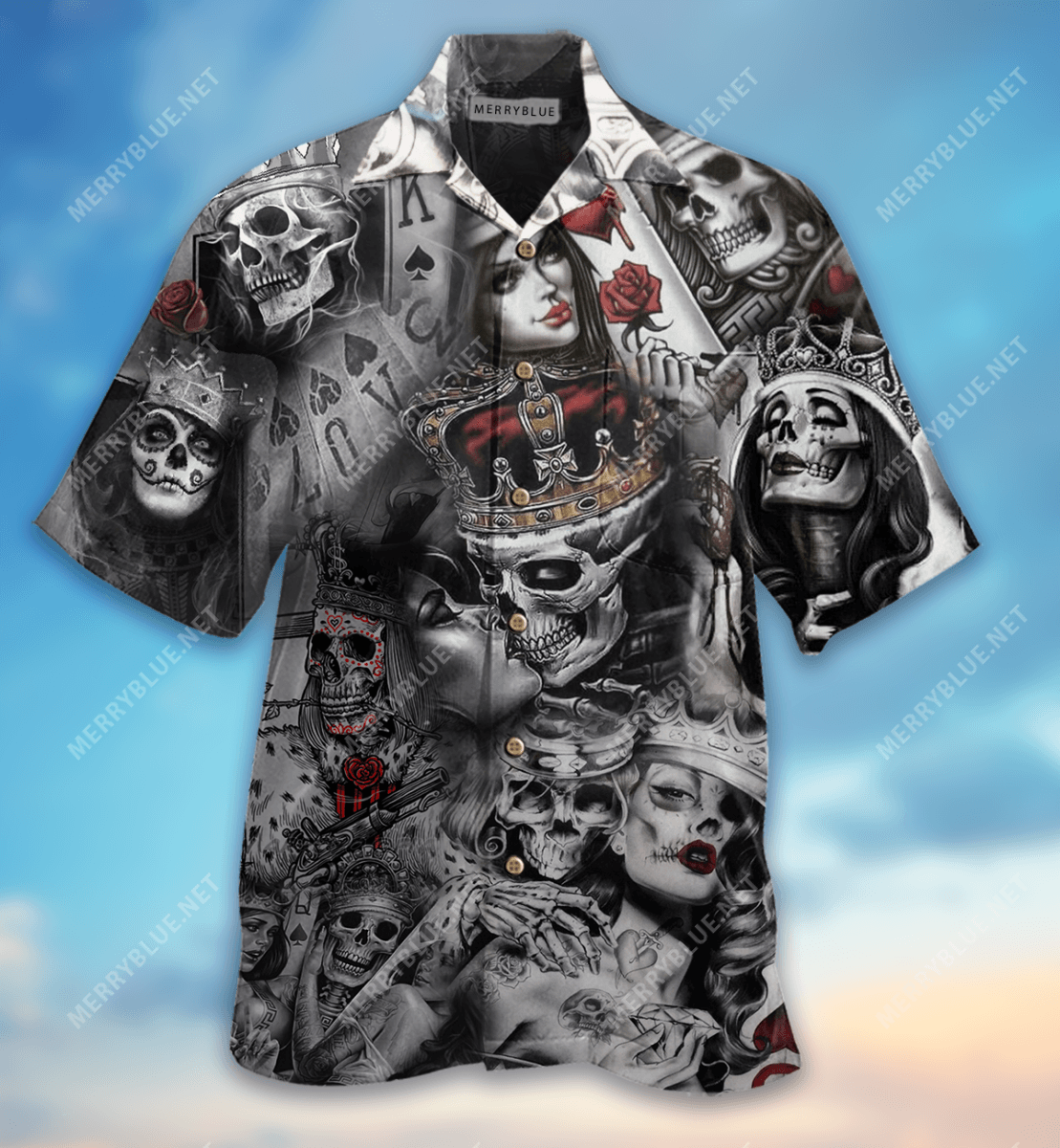 Love Is Blind Poker Skull Unisex Hawaiian Shirt