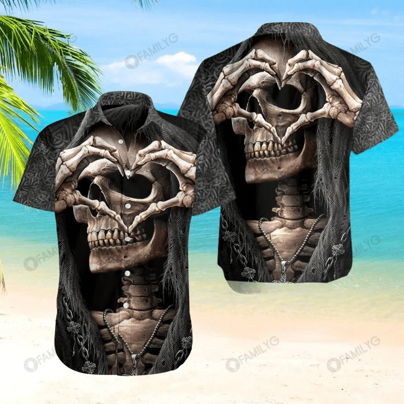 Love Skull Best Design Unisex Hawaiian Shirt