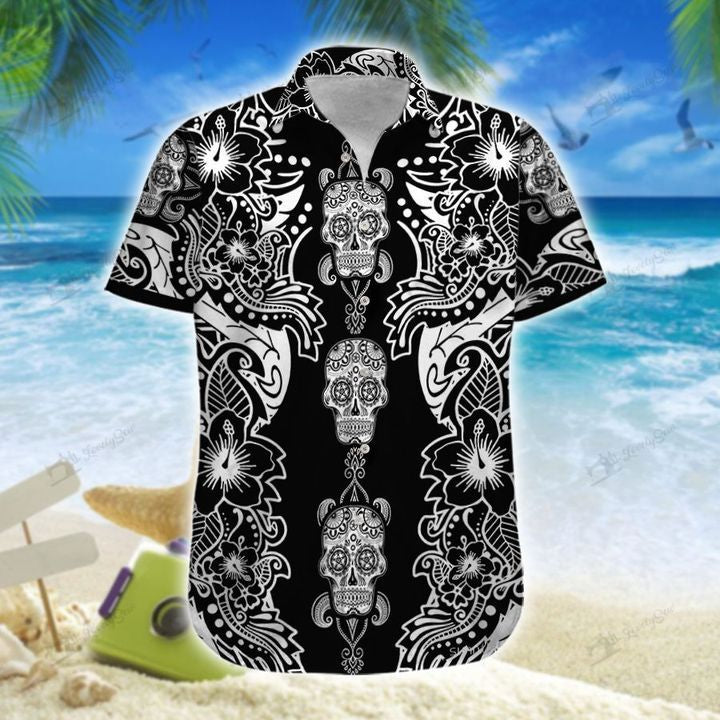 Lushstyle Bicycle Skull Hawaiian Shirt And Short S To 5xl Hawaiian Shirt