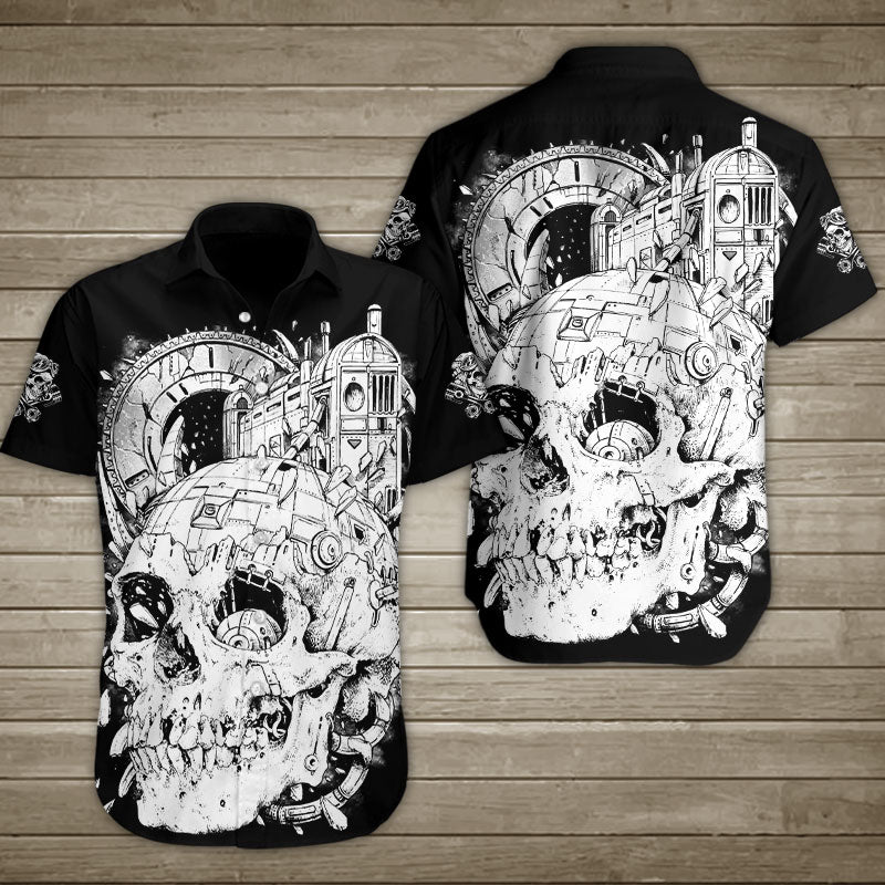 Machine Town Skull Hawaiian Shirt