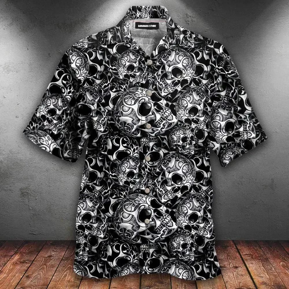 Matrix Iron Skull Aloha Hawaiian Shirt