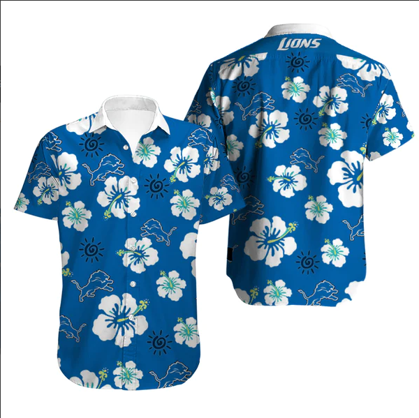 Mens Detroit Lions Hawaiian Shirt