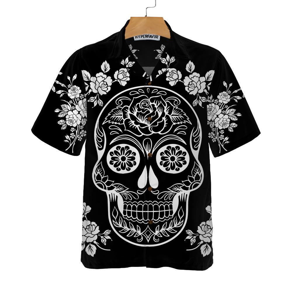 Mexican Sugar Skull Tattoo Hawaiian Shirt Day Of The Dead Skull Day Of The Dead Gift