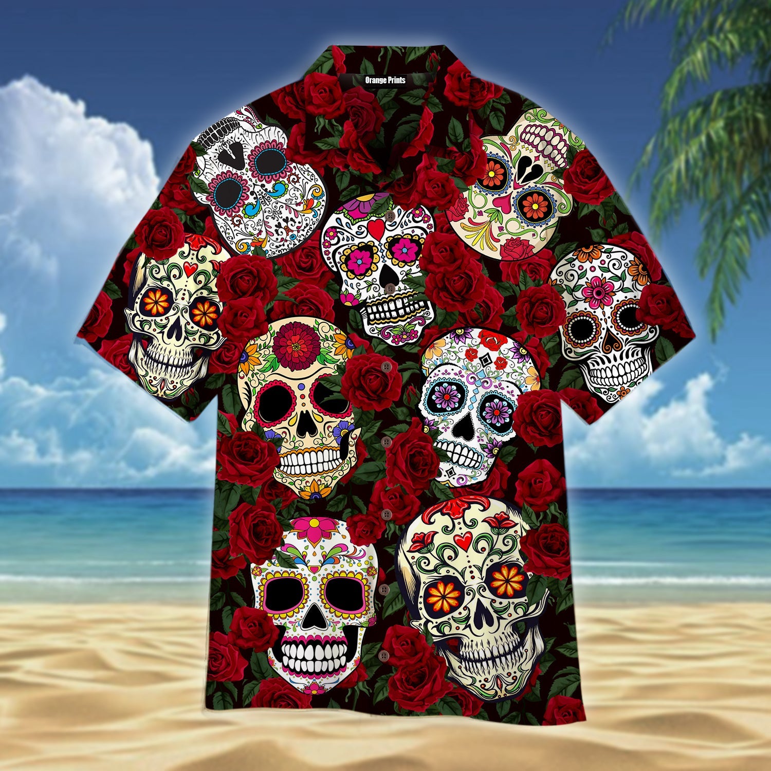 Mexico Roses Sugar Skull Hawaiian Shirt