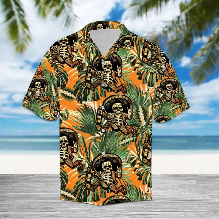 Mexico Skeleton Tropical Skull Hawaiian Shirt Crazy Funny Hawaiian Shirt