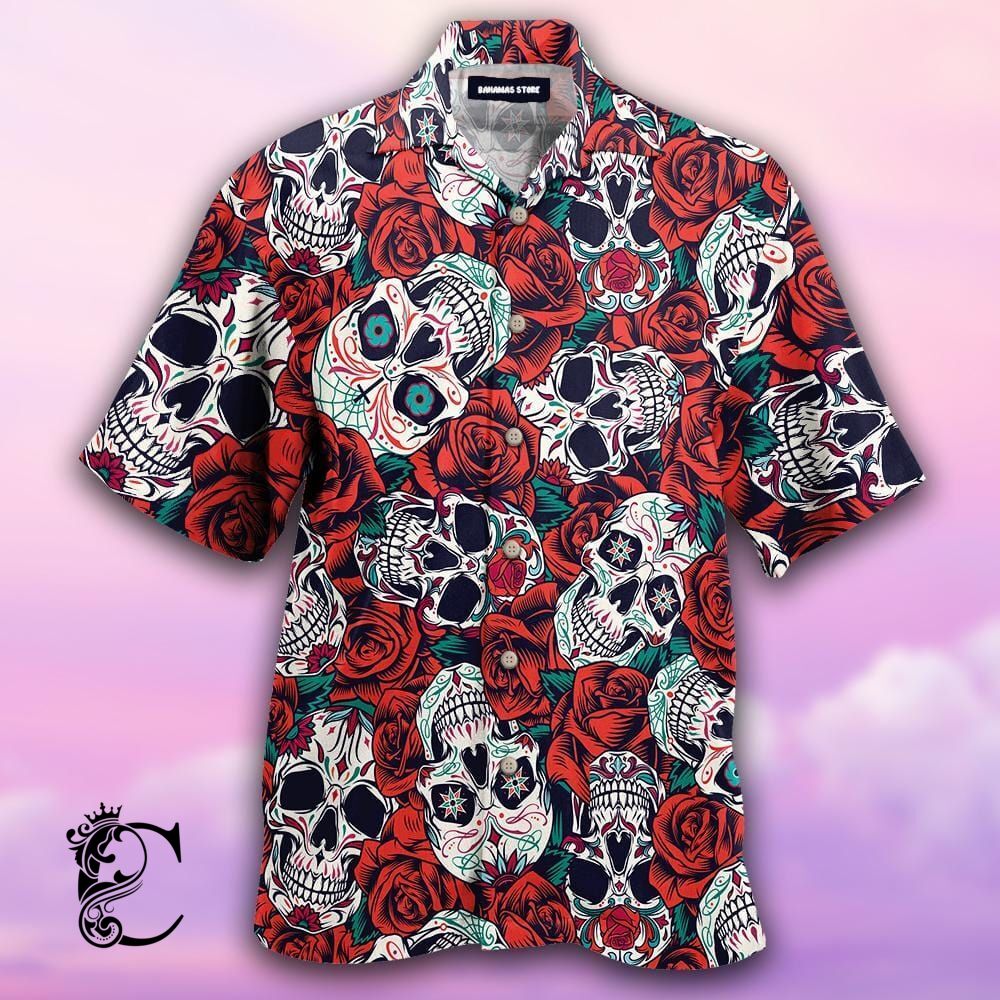 Mexico Sugar Skull Rose Hawaiian Shirts