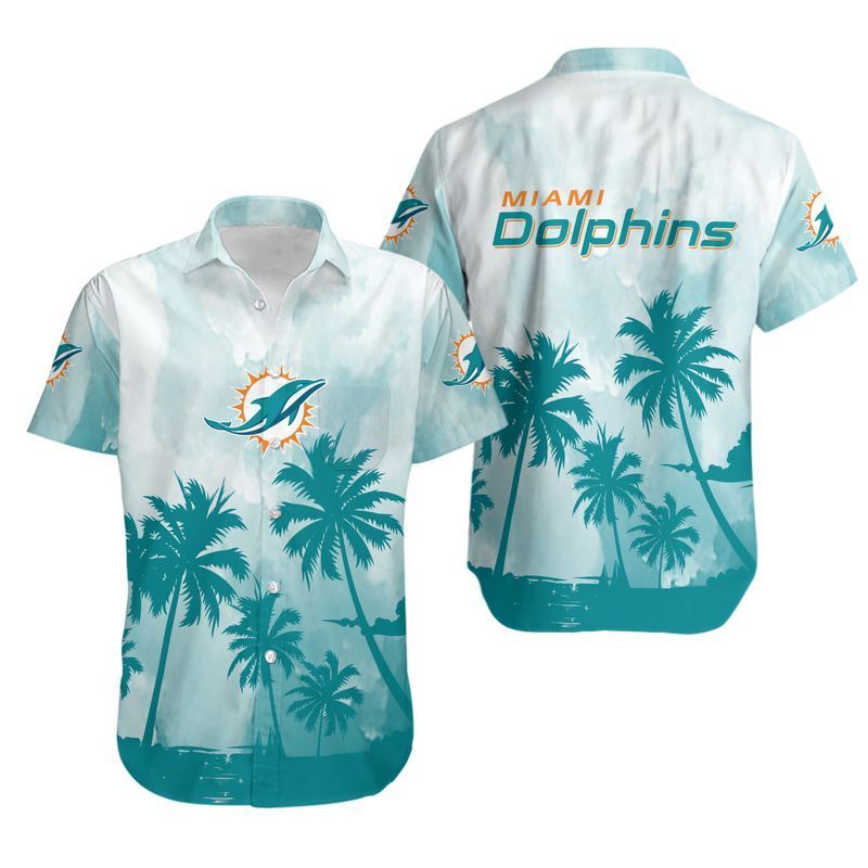 Miami Dolphins Coconut Trees Nfl Hawaiian Shirt For Fans-1