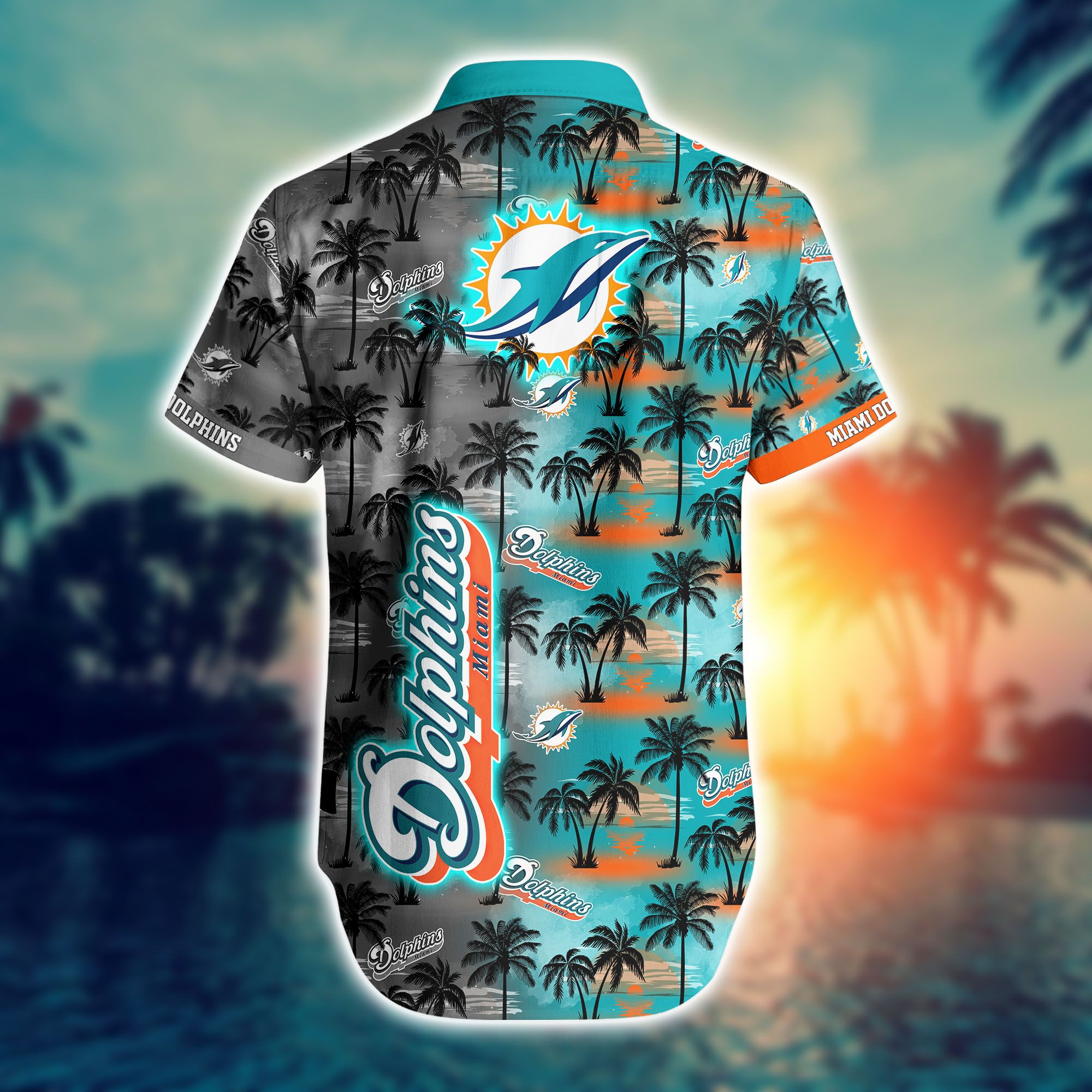 Miami Dolphins Nfl Hawaiian Shirts And Shorts For Fans-1