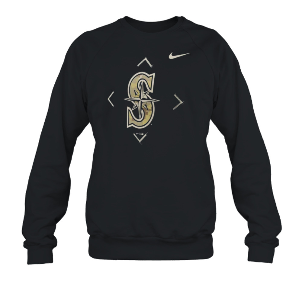 Men's Nike Black Seattle Mariners Camo Logo T-Shirt Size: Small