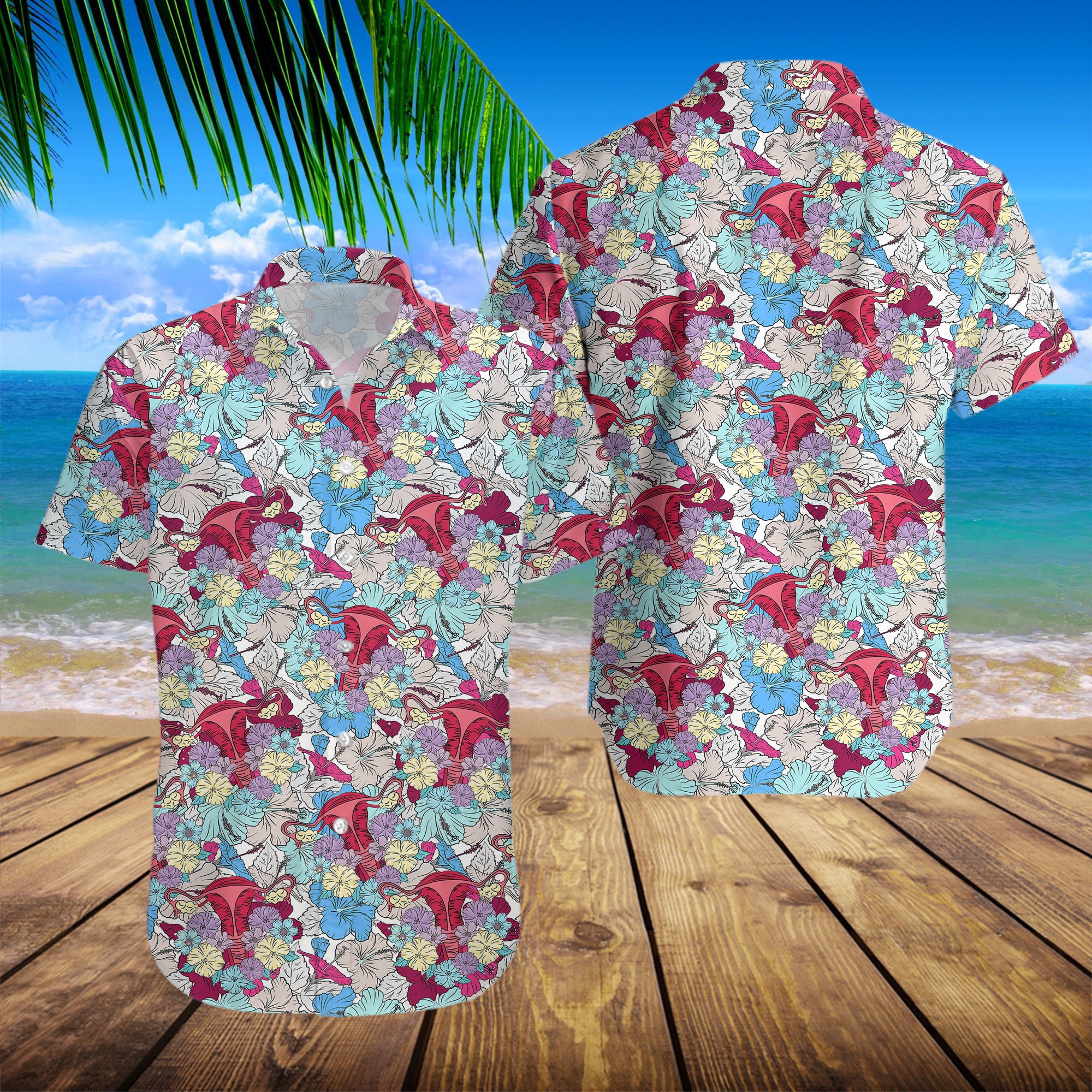 Mind Your Own Uterus Flower Womens Rights Pro Choice Summer Hawaiian Shirt