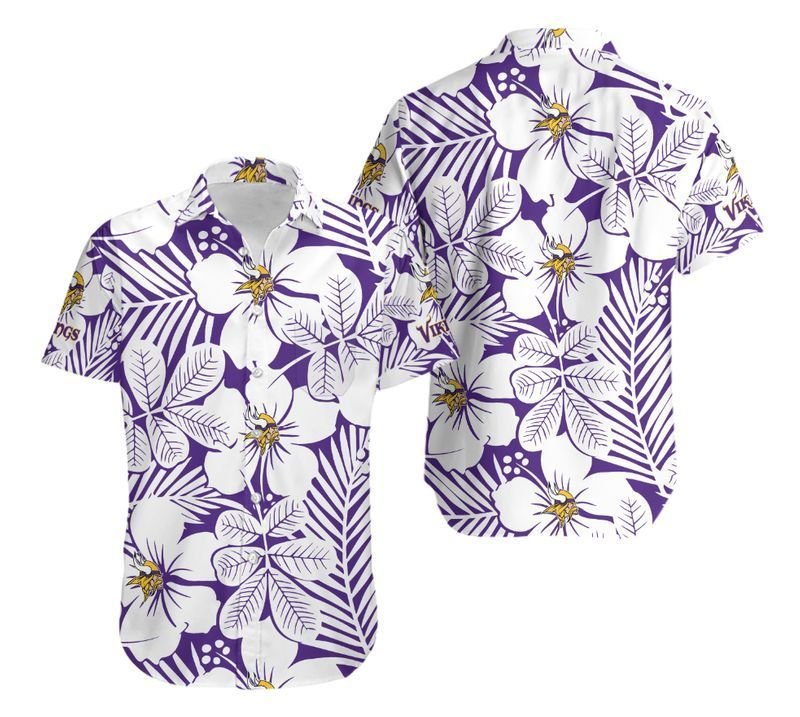 Minnesota Vikings Flower Hawaiian Shirt For Fans-1